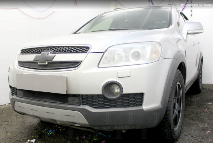Защита радиатора "Standart" Chevrolet Captiva (2006-2011) низ, чёрная купить недорого с доставкой в Убинское