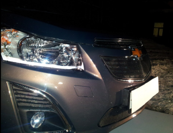 Защита радиатора "Standart" Chevrolet Cruze (2012-2015) верх, чёрная купить недорого с доставкой в Убинское