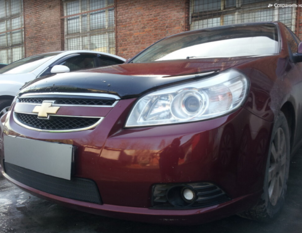 Защита радиатора "Standart" Chevrolet Epica (2006-2013) чёрная купить недорого с доставкой в Убинское