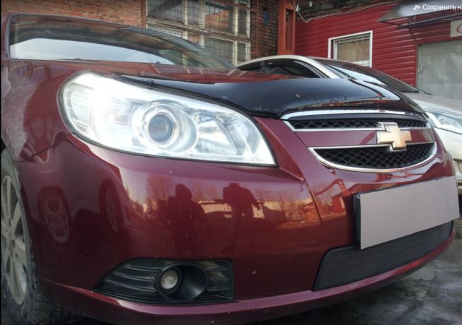 Защита радиатора "Standart" Chevrolet Epica (2006-2013) чёрная купить недорого с доставкой в Убинское