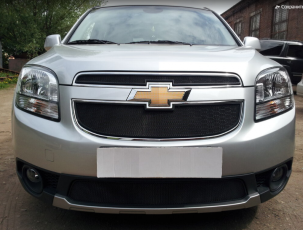 Защита радиатора "Standart" Chevrolet Orlando (2009-2015) верх, чёрная купить недорого с доставкой в Убинское
