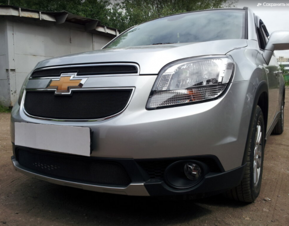 Защита радиатора "Standart" Chevrolet Orlando (2009-2015) верх, чёрная купить недорого с доставкой в Убинское