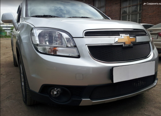Защита радиатора "Standart" Chevrolet Orlando (2009-2015) верх, чёрная купить недорого с доставкой в Убинское