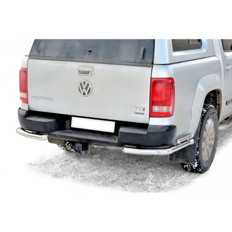 Защита заднего бампера «Уголки двойные» (d63,5) для Volkswagen Amarok (2010-2016)(Нерж. Сталь) купить недорого с доставкой в Убинское
