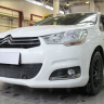 Защита радиатора "Standart" Citroen C4 (2010-2015) под парктроник, чёрная купить недорого с доставкой в Убинское