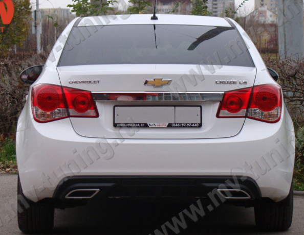Диффузор заднего бампера var №2 (текстурный пластик) для Chevrolet Cruze (2008-2012) купить недорого с доставкой в Убинское