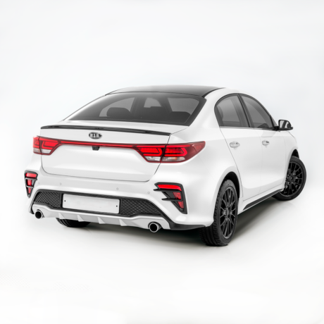 Бампер задний "Kudos" под раздвоенный глушитель для Kia Rio (2017-2020) купить недорого с доставкой в Убинское