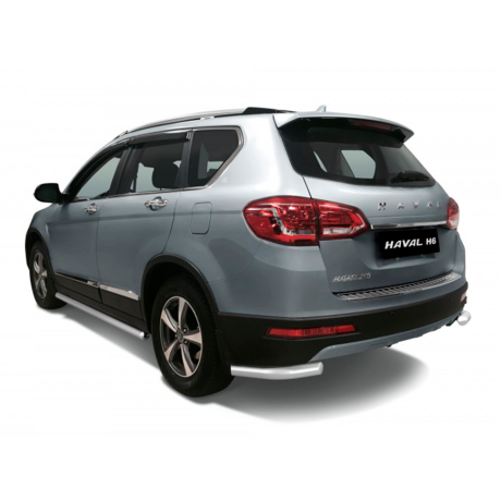 Защита заднего бампера угловая d63мм (НПС) HAVAL H6 (2014-н.в.) купить недорого с доставкой в Убинское