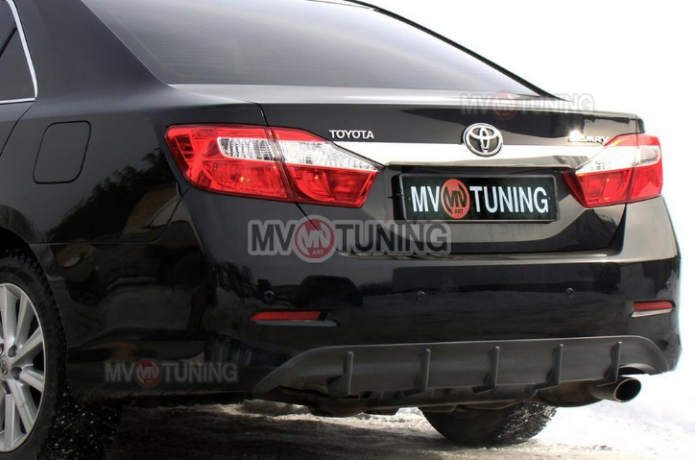 Диффузор заднего бампера var №1 (под окраску) для Toyota Camry XV50 (2012-2014) купить недорого с доставкой в Убинское