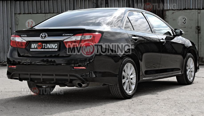 Диффузор заднего бампера var №1 (под окраску) для Toyota Camry XV50 (2012-2014) купить недорого с доставкой в Убинское