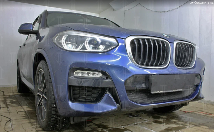 Защита радиатора "Standart" BMW X3 (2017-2021) чёрная купить недорого с доставкой в Убинское
