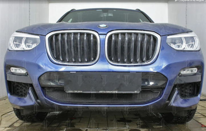 Защита радиатора "Standart" BMW X3 (2017-2021) чёрная купить недорого с доставкой в Убинское