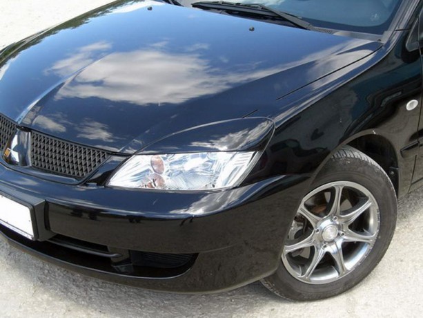 Накладки на фары (реснички) широкие var №2 для Mitsubishi Lancer IX (2004-2007) купить недорого с доставкой в Убинское