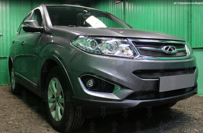 Защита радиатора "Standart" Chery Tiggo 5 (2014-2016) низ, чёрная купить недорого с доставкой в Убинское