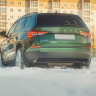 Имитация насадок глушителя SILVER (серебристый глянец) для Skoda Kodiaq (2016-н.в.) купить недорого с доставкой в Убинское